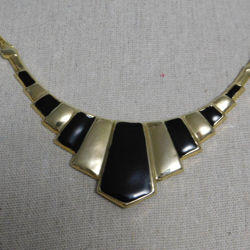 Park Lane - Vintage Gold & Black Bib Necklace